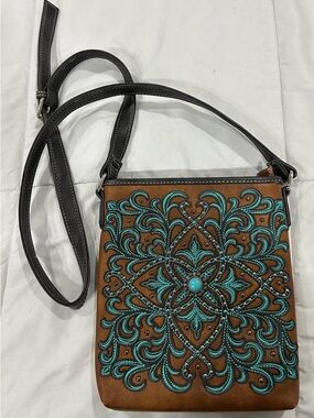 NWOT P&G Turquoise Western Shoulder Crossbody Purse